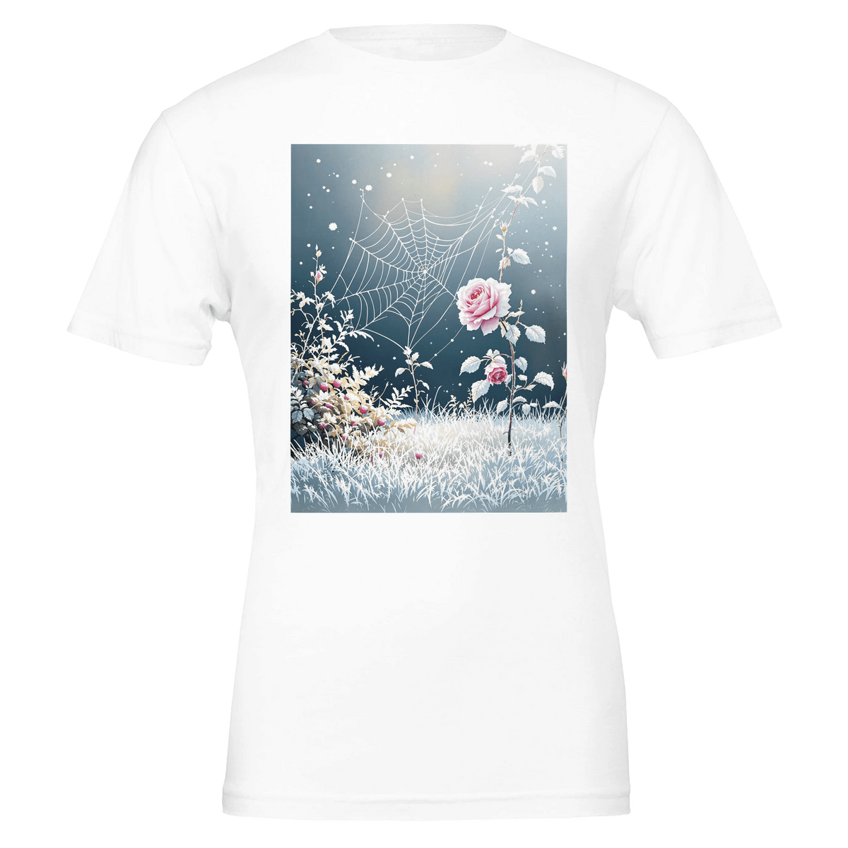 First Frost Garden T-Shirt | Autumn Rose Tee | Navy Unisex - Wild Thread Co