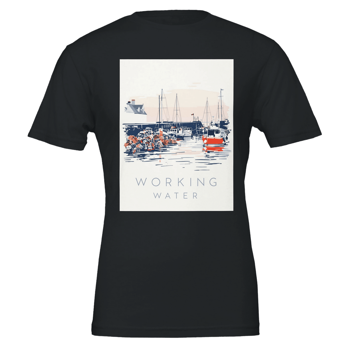 Fishing Village Harbour T-Shirt | Coastal Heritage Tee | UK - Wild Thread Co