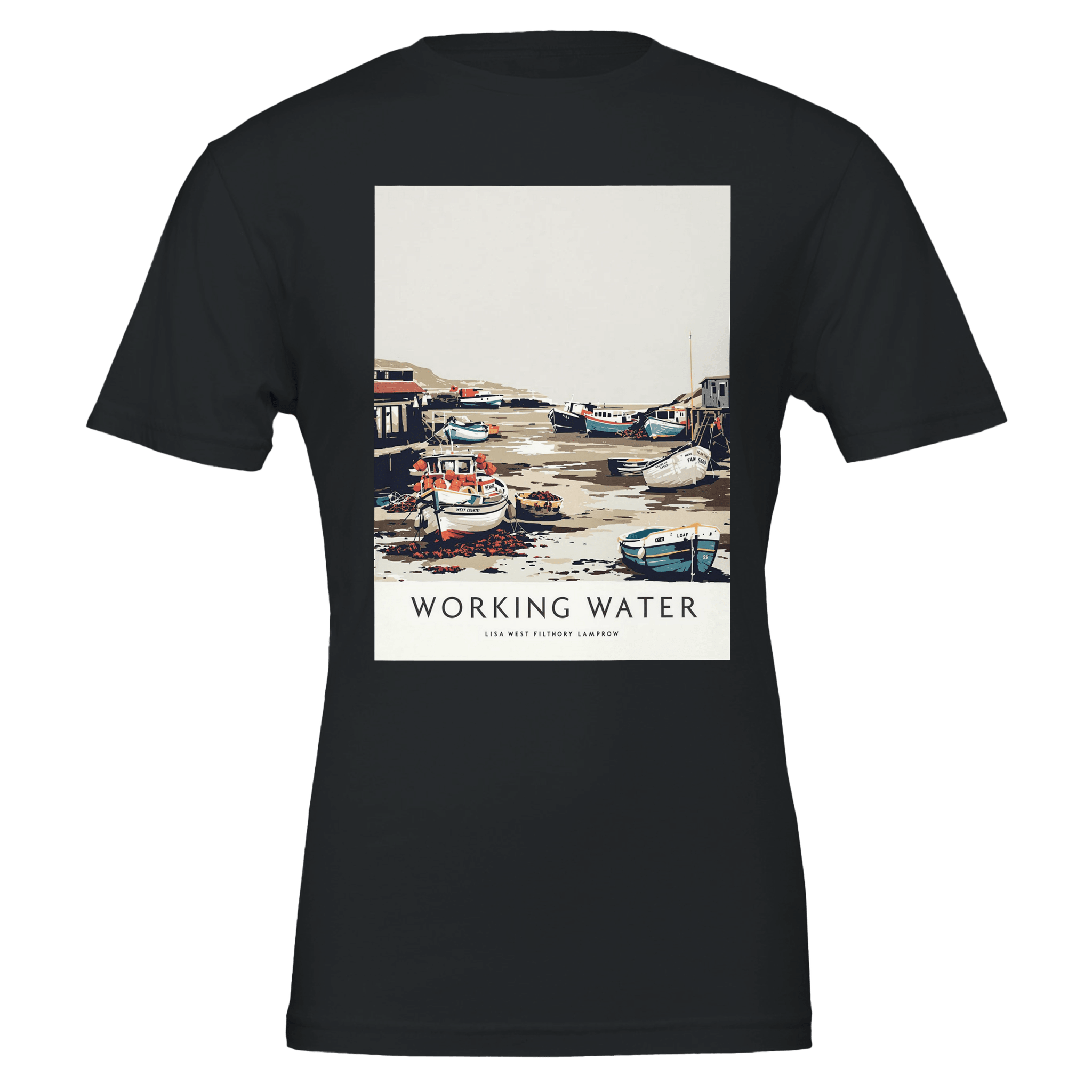 Fishing Village Harbour Tee | Low Tide Cornish Gift T-Shirt - Wild Thread Co