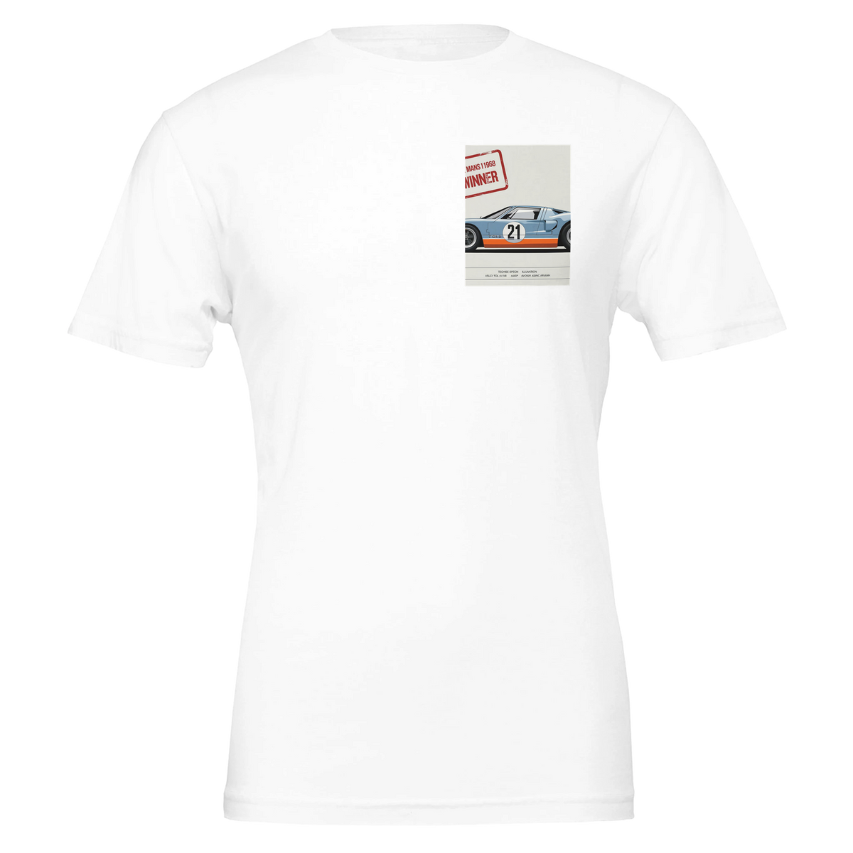 Ford Gt40 Gulf Spec Sheet T-Shirt | Car Enthusiast Gift UK - Wild Thread Co