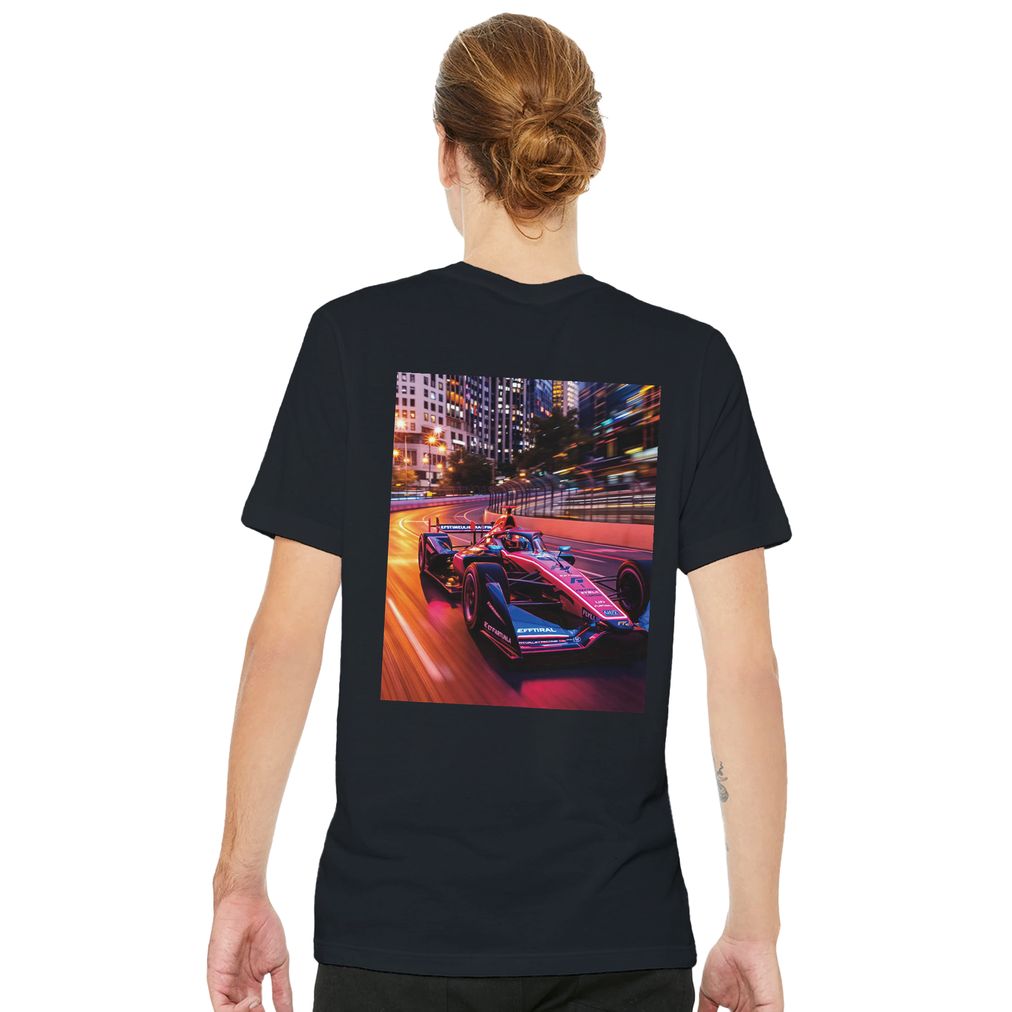 Formula E City Racing T-Shirt — detail view | Wild Thread Co