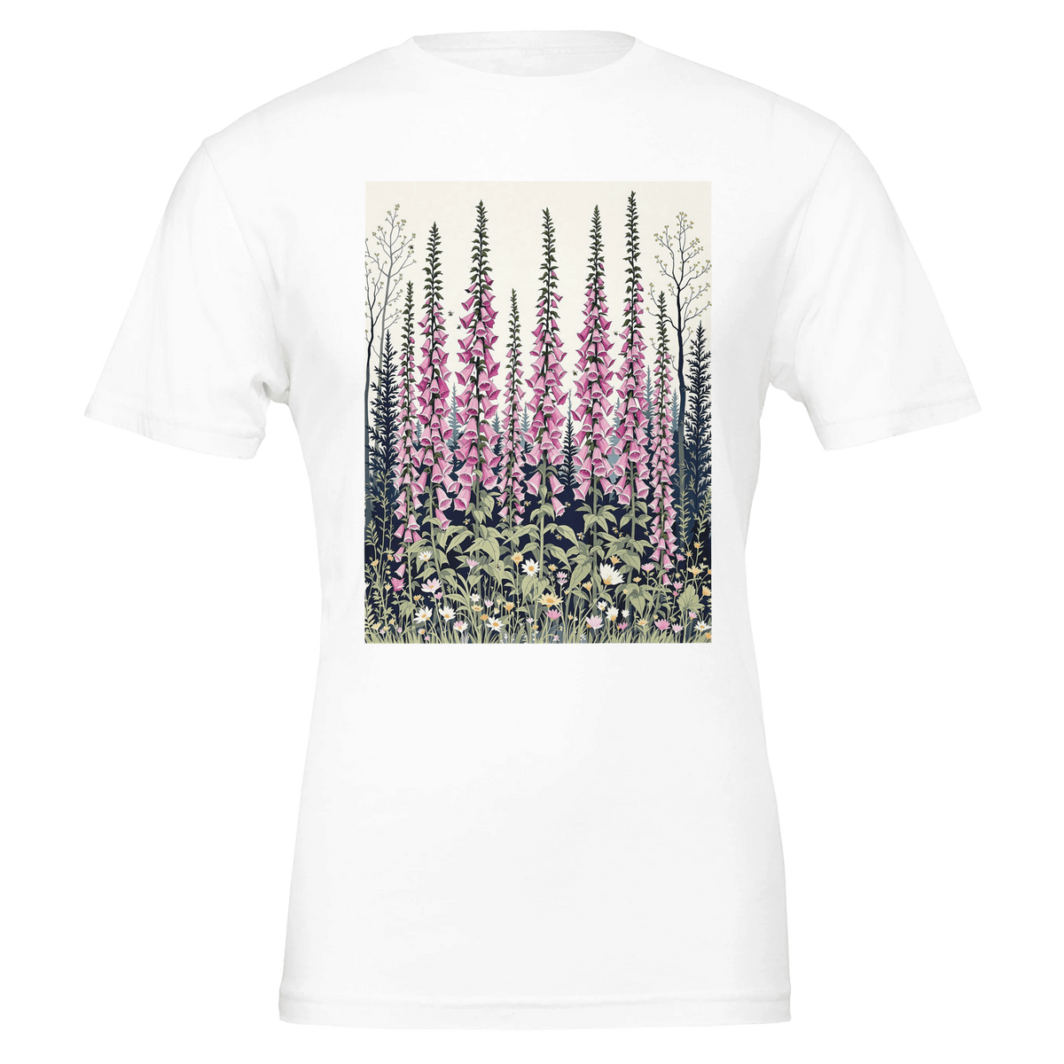 Foxglove Woodland Bees T-Shirt | British Wildflower Gift - Wild Thread Co