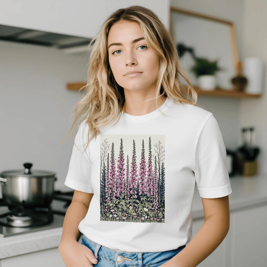 Foxglove Woodland Bees T-Shirt | British Wildflower Gift - Wild Thread Co