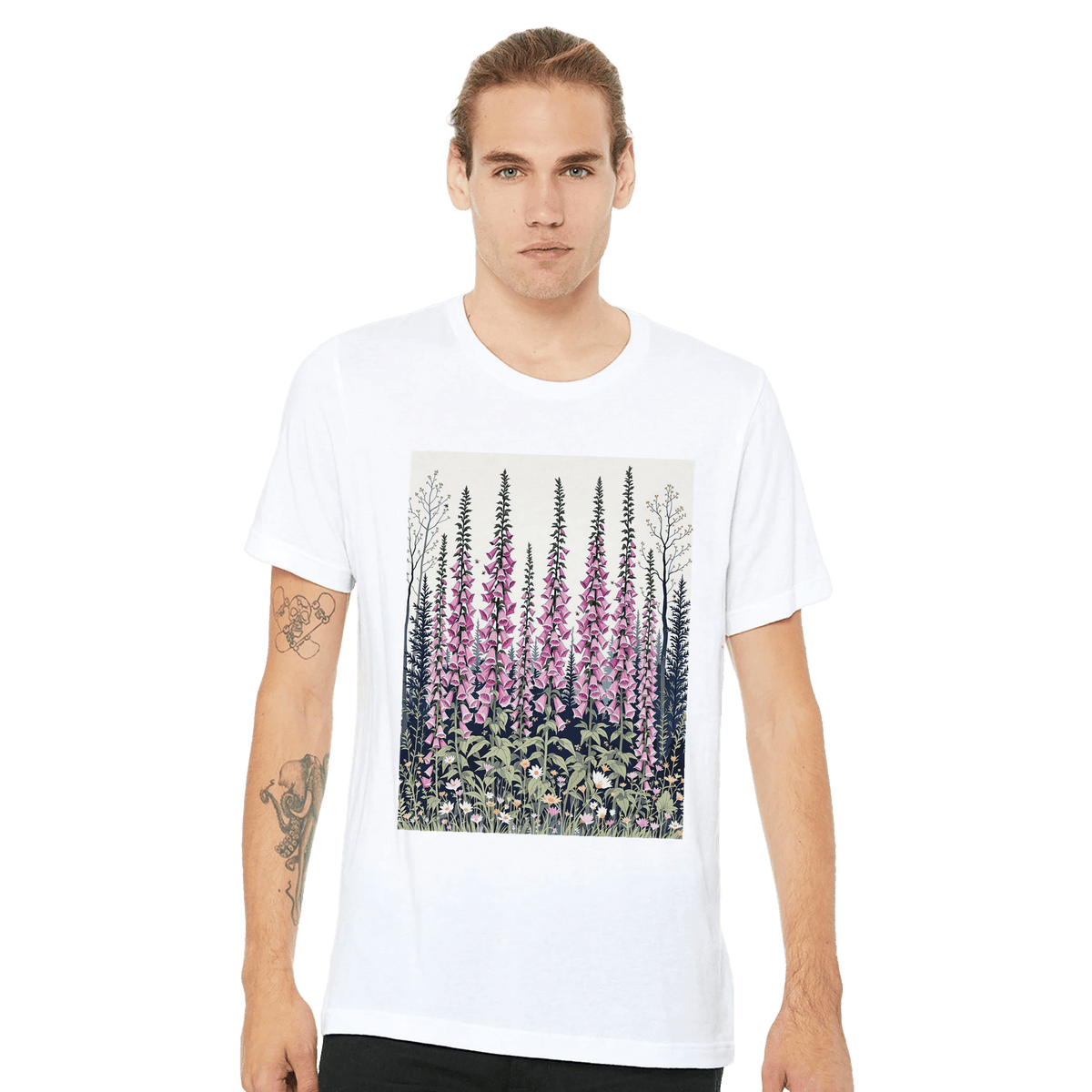 Foxglove Woodland Bees T-Shirt | British Wildflower Gift - Wild Thread Co