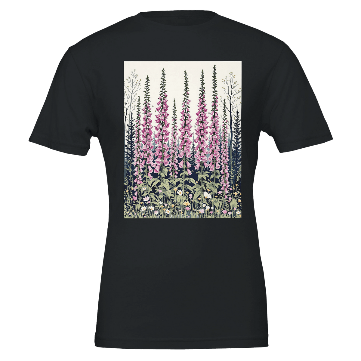 Foxglove Woodland Bees T-Shirt | British Wildflower Gift - Wild Thread Co