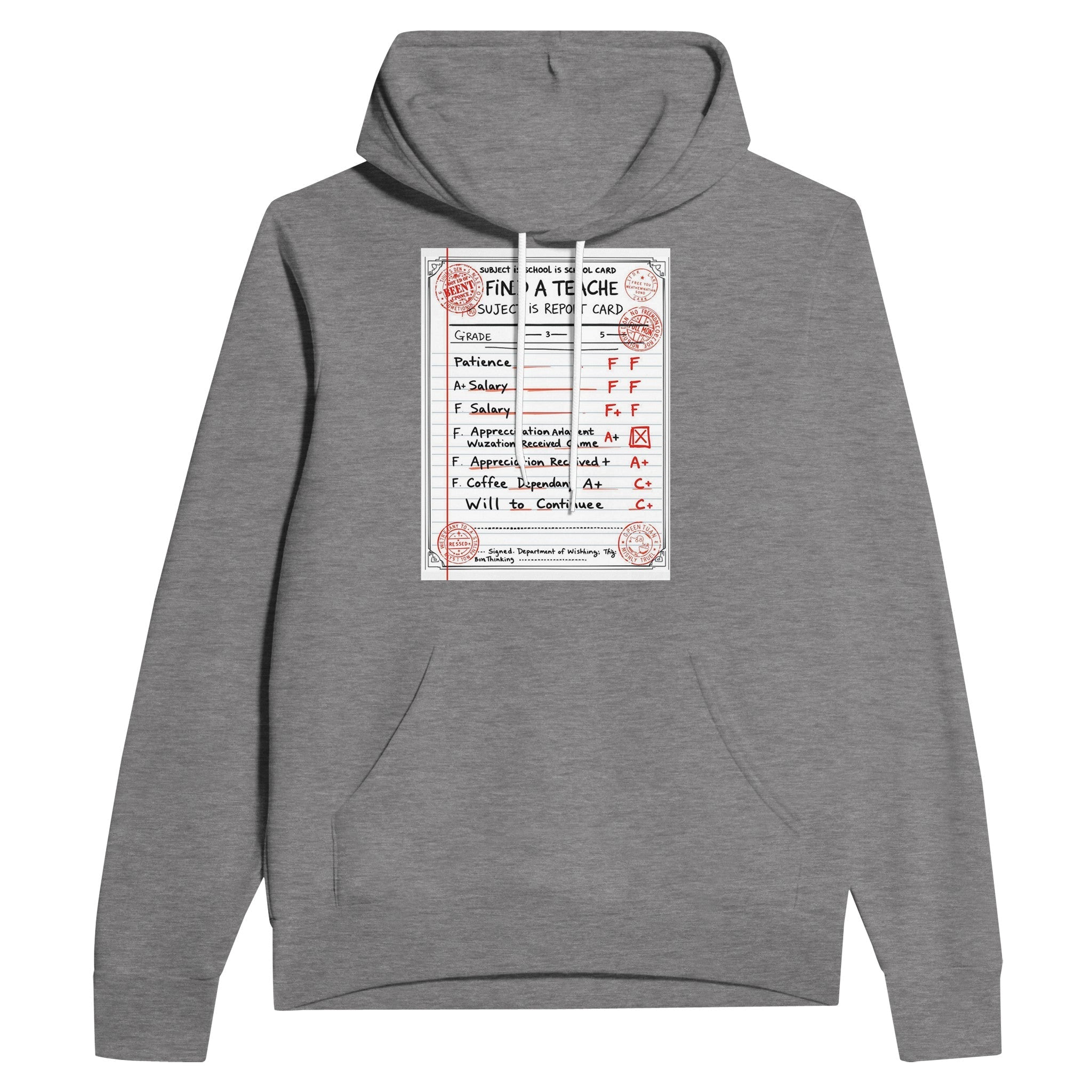 Funny Teacher Report Card Hoodie | Teacher Gift UK - Wild Thread Co