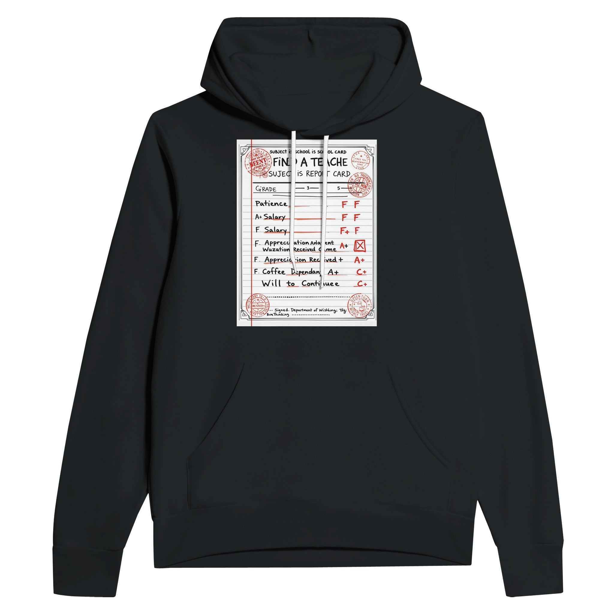 Funny Teacher Report Card Hoodie | Teacher Gift UK - Wild Thread Co