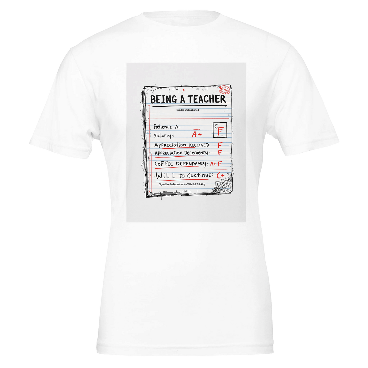 Funny Teacher T-shirt Report Card Design Gift Humour Uk | Animal Lover Gift UK - Wild Thread Co