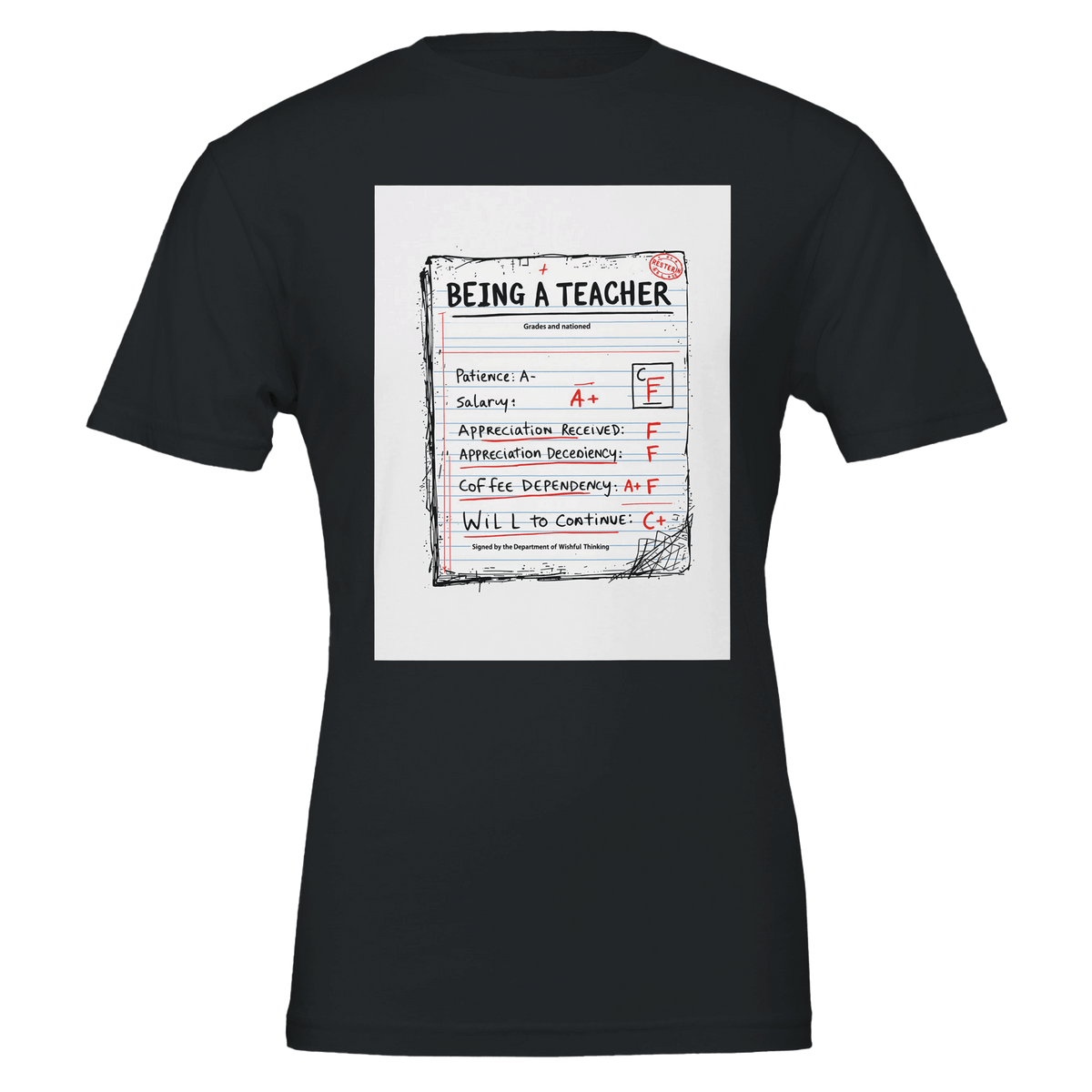 Funny Teacher T-shirt Report Card Design Gift Humour Uk | Animal Lover Gift UK - Wild Thread Co