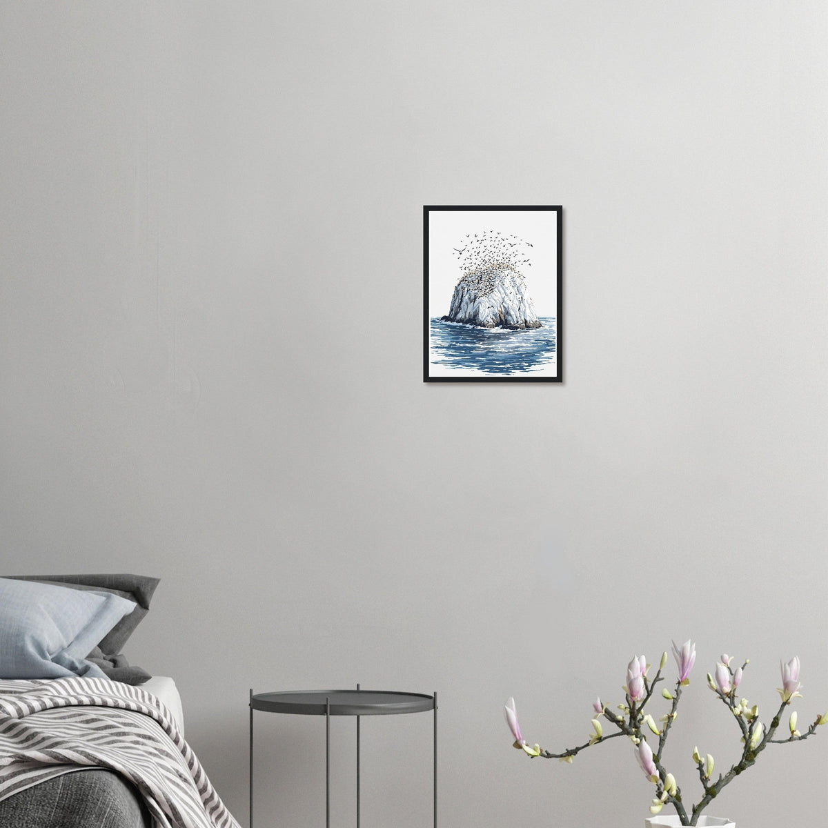 Gannet Colony Bass Rock Framed Print Wall Art Ready to Hang UK - Wild Thread Co