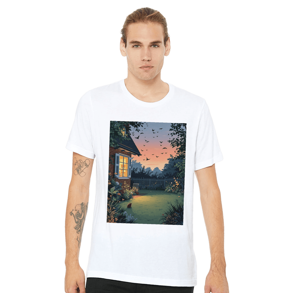 Garden at Dusk T-Shirt | British Wildlife Shirt | Unisex Tee - Wild Thread Co