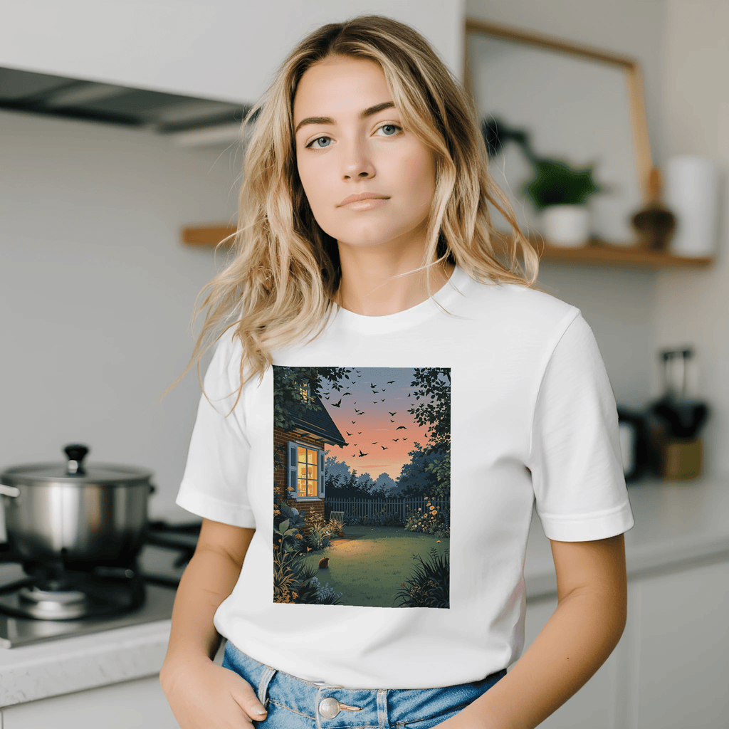 Garden at Dusk T-Shirt | British Wildlife Shirt | Unisex Tee - Wild Thread Co