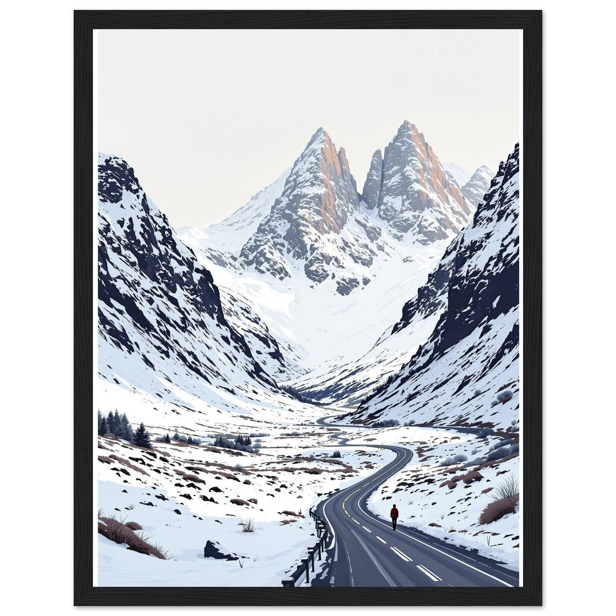 Glencoe Winter Snow Epic Framed Print Wall Art Ready to Hang UK - Wild Thread Co