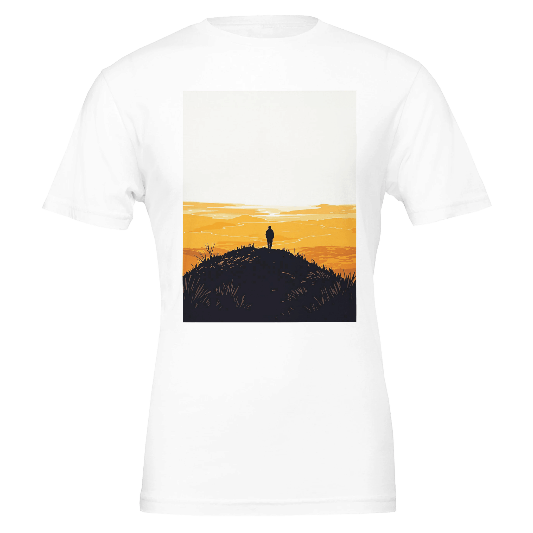 Golden Hour Hilltop Walker T-Shirt | Sunset Walk Tee UK - Wild Thread Co