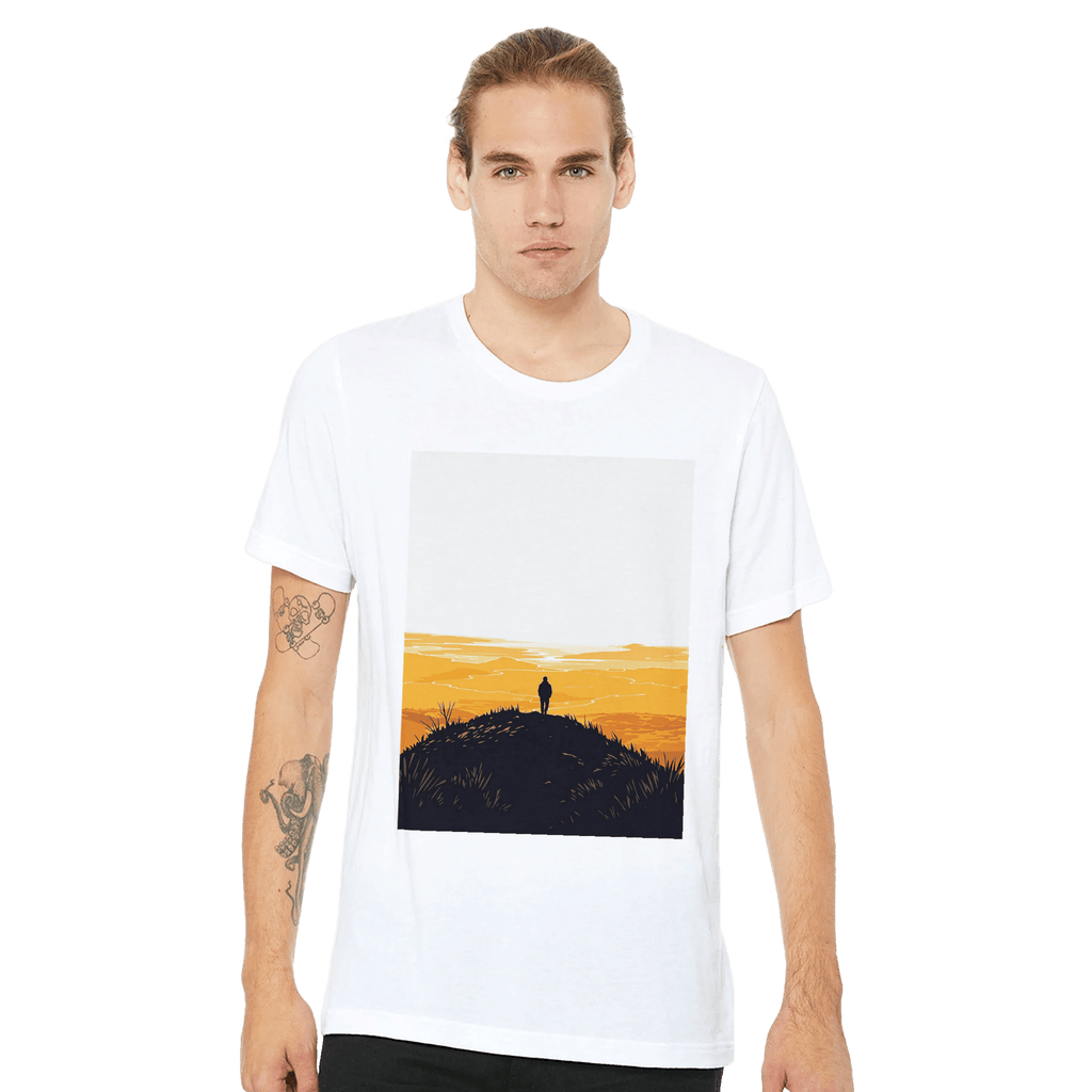 Golden Hour Hilltop Walker T-Shirt | Sunset Walk Tee UK - Wild Thread Co