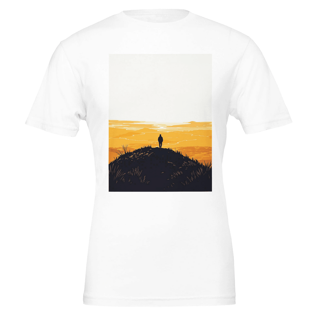 Golden Hour Hilltop Walker T-Shirt | Sunset Walk Tee UK - Wild Thread Co
