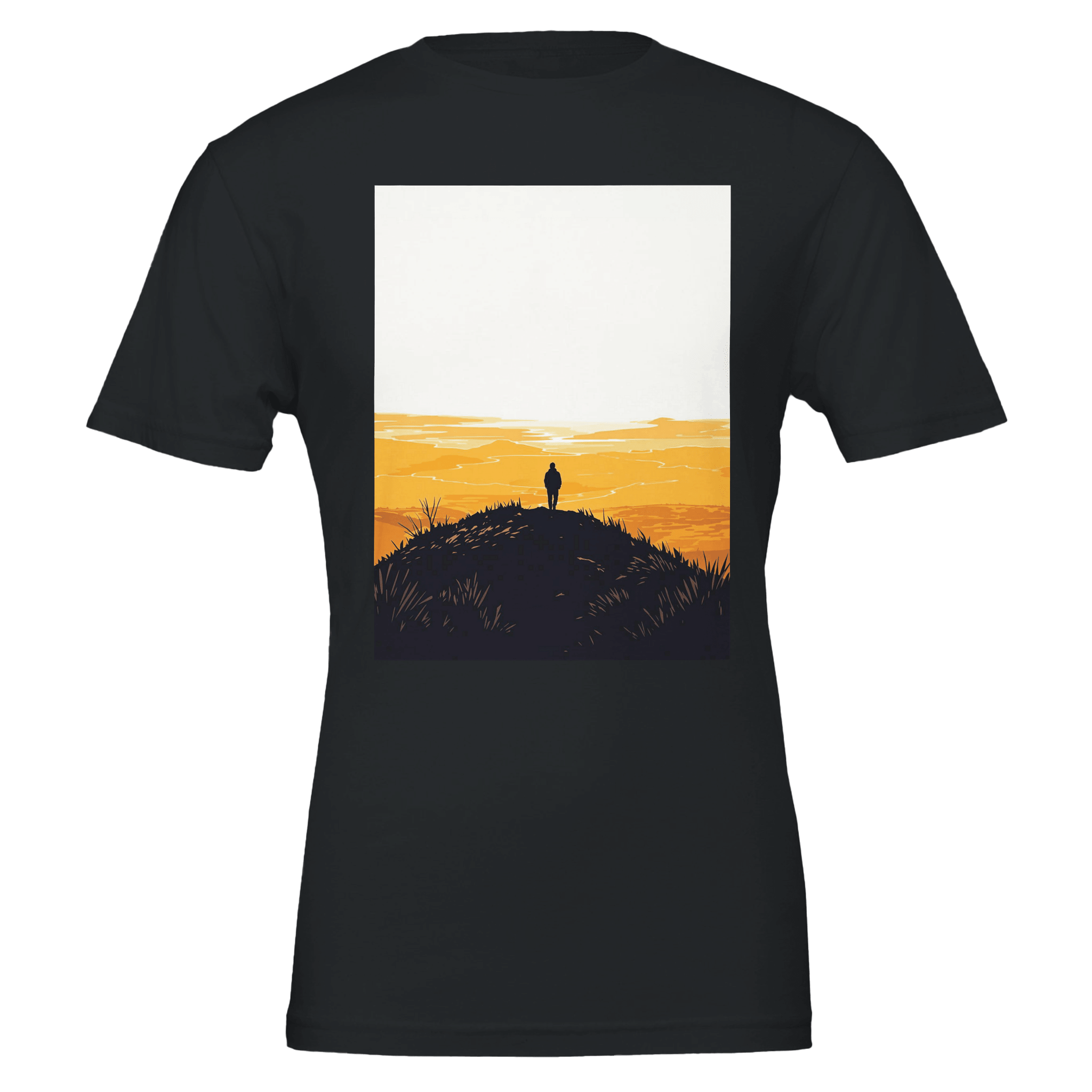 Golden Hour Hilltop Walker T-Shirt | Sunset Walk Tee UK - Wild Thread Co
