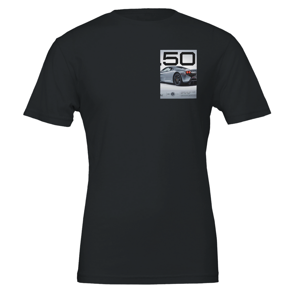 Gordon Murray T50 Fan Car Ultimate Spec T-Shirt — detail view | Wild Thread Co