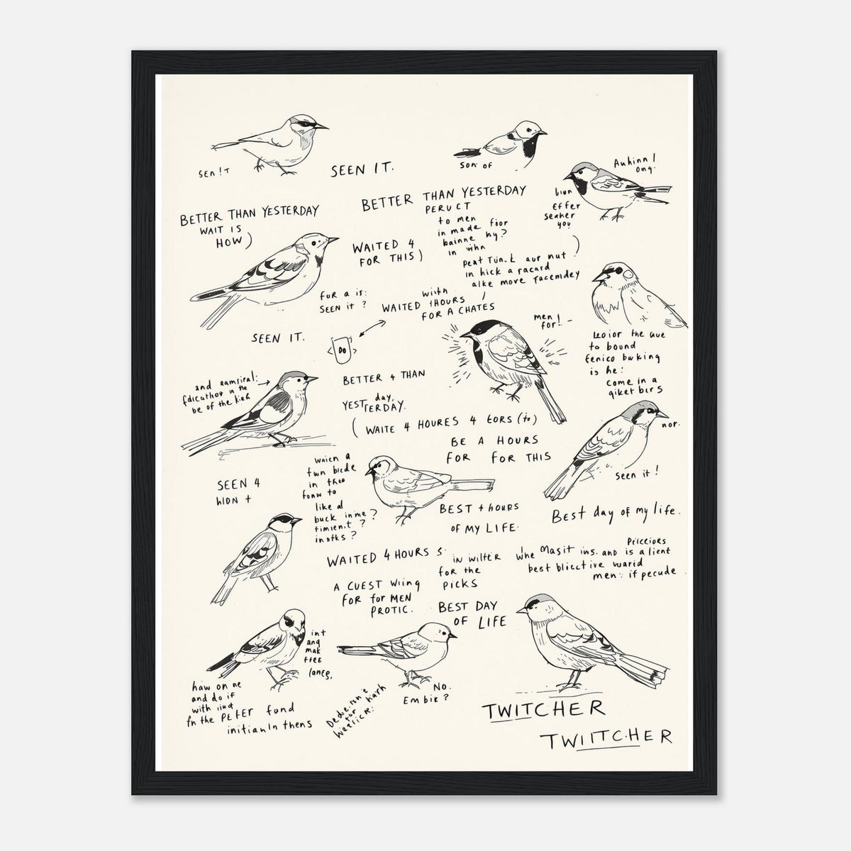 Gorpcore Birdwatching Obsession Framed Print Wall Art Ready to Hang - Wild Thread Co