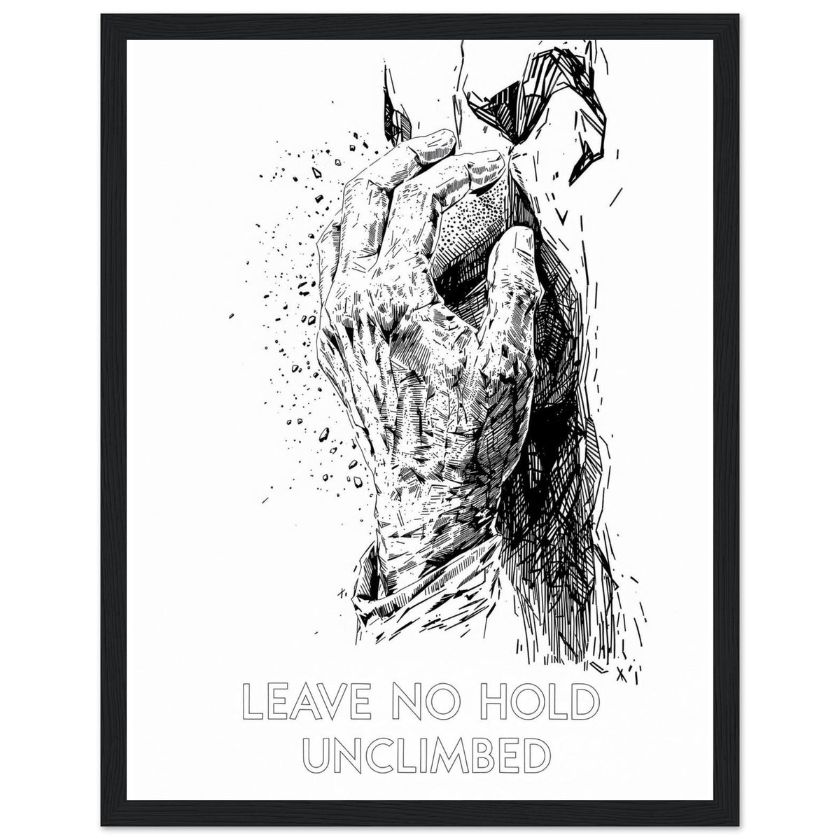 Gorpcore Climbing Obsession Framed Print Wall Art Ready to Hang UK - Wild Thread Co