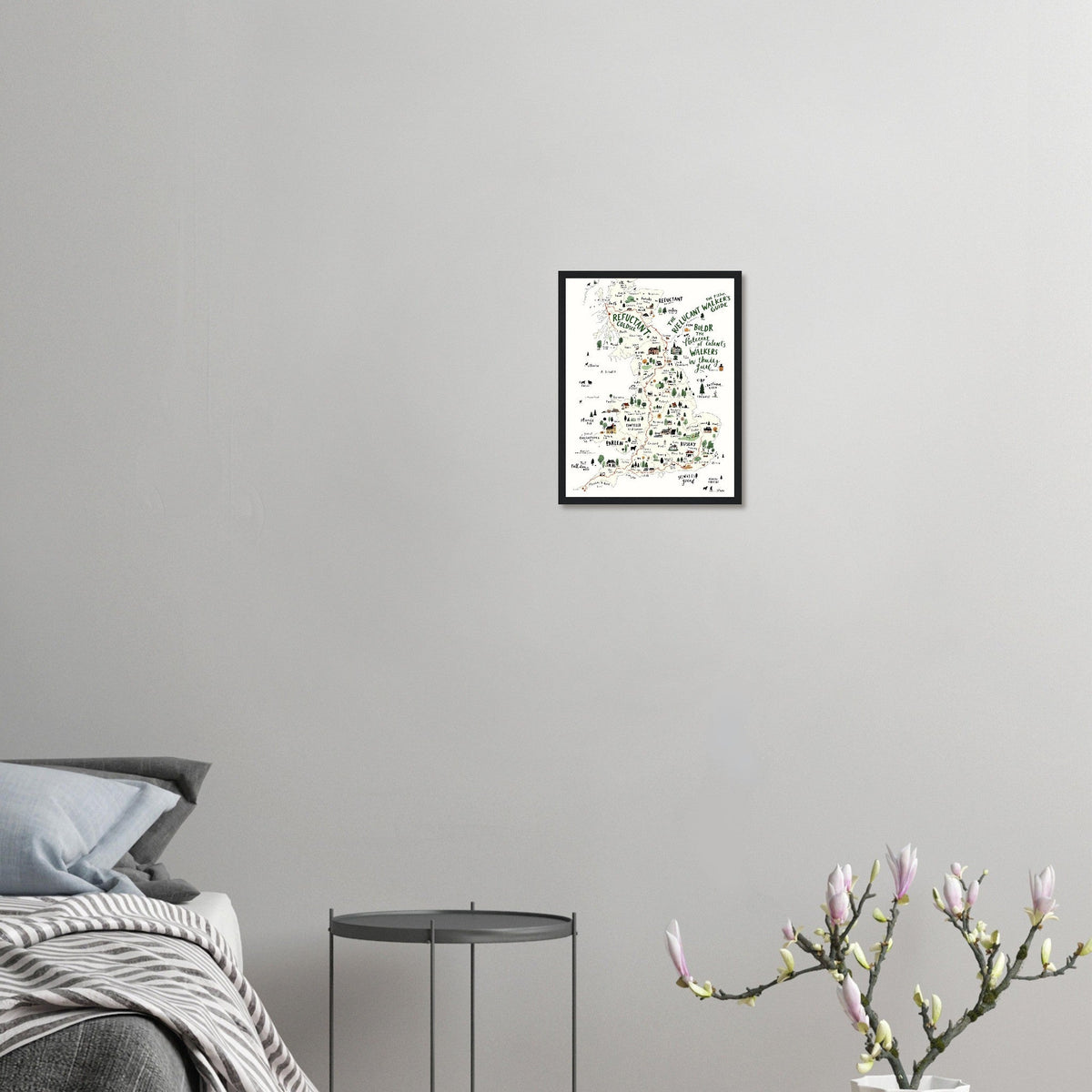 Gorpcore Dog Walking Countryside Framed Print Wall Art Ready to Hang - Wild Thread Co