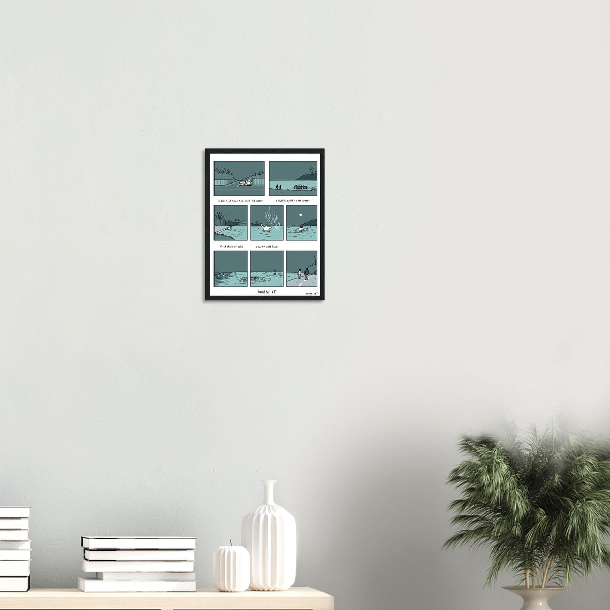 Gorpcore Wild Swimming Morning Ritual Framed Print Wall Art Ready to - Wild Thread Co