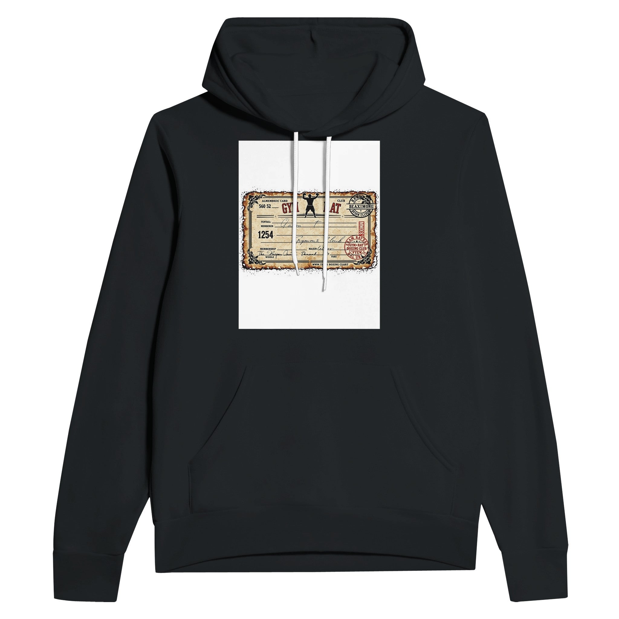 Gym Rat Boxing Club Membership Card Hoodie | Retro Fighter Hoodie - Wild Thread Co