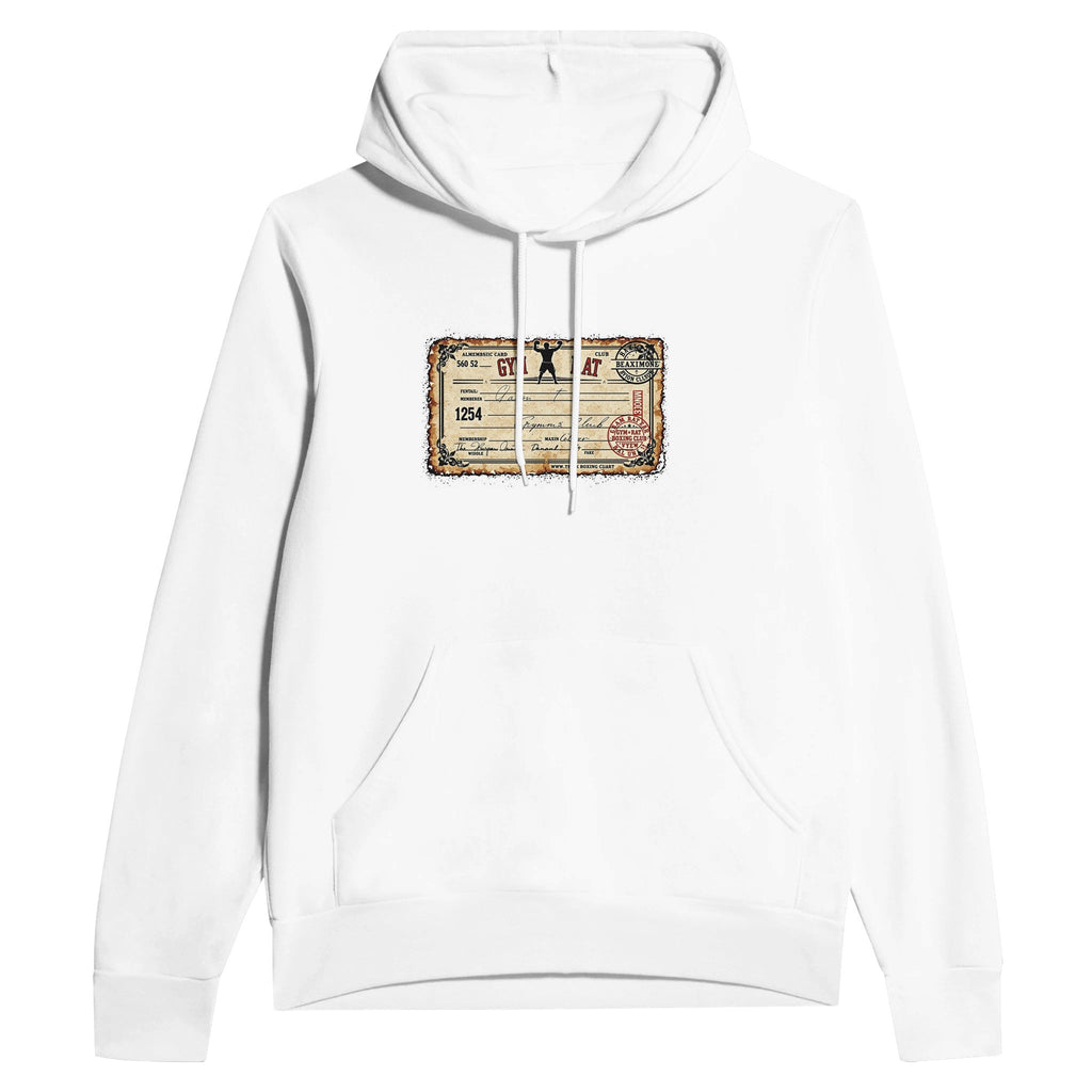 Gym Rat Boxing Club Membership Card Hoodie | Retro Fighter Hoodie - Wild Thread Co