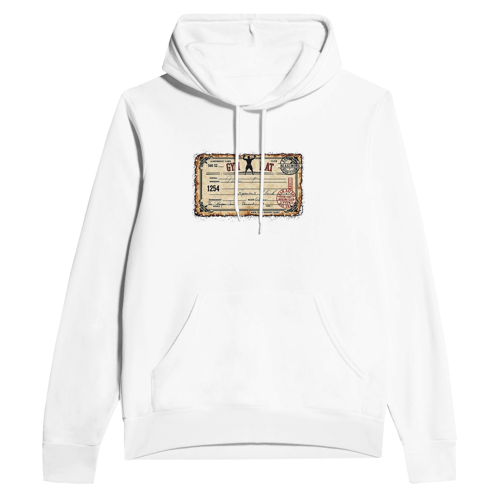 Gym Rat Boxing Club Membership Card Hoodie | Retro Fighter Hoodie - Wild Thread Co