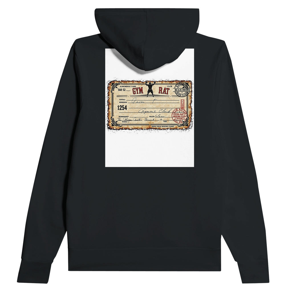 Gym Rat Boxing Club Membership Card Hoodie | Retro Fighter Hoodie - Wild Thread Co