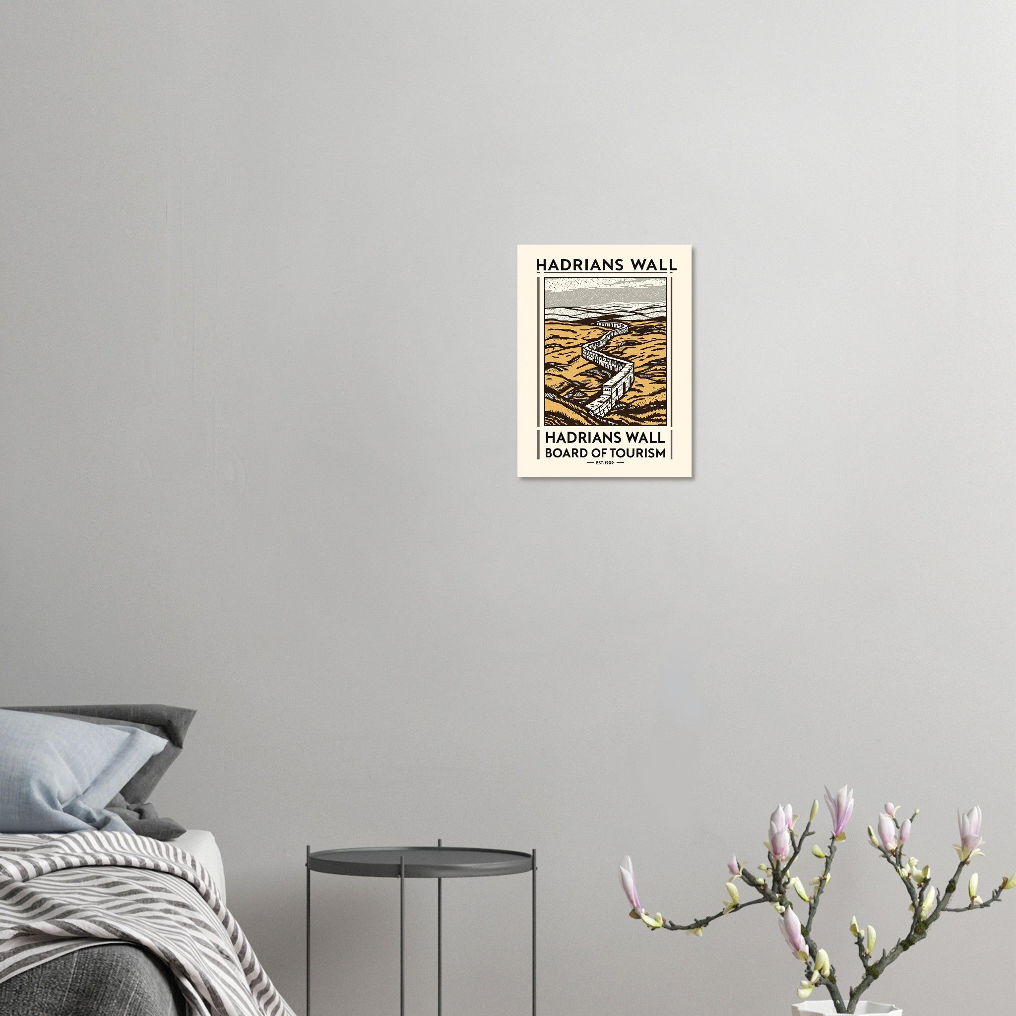 Hadrians Wall Vintage Travel Art Wall Art UK Art Print Art Print — detail view | Wild Thread Co