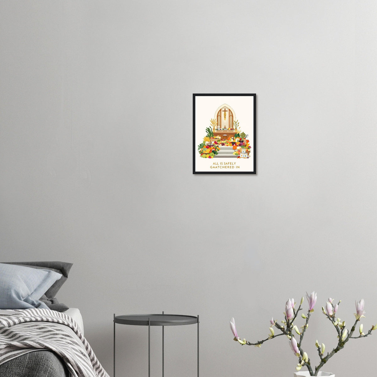 Harvest Festival Church Abundance Framed Print Wall Art Ready to Hang - Wild Thread Co