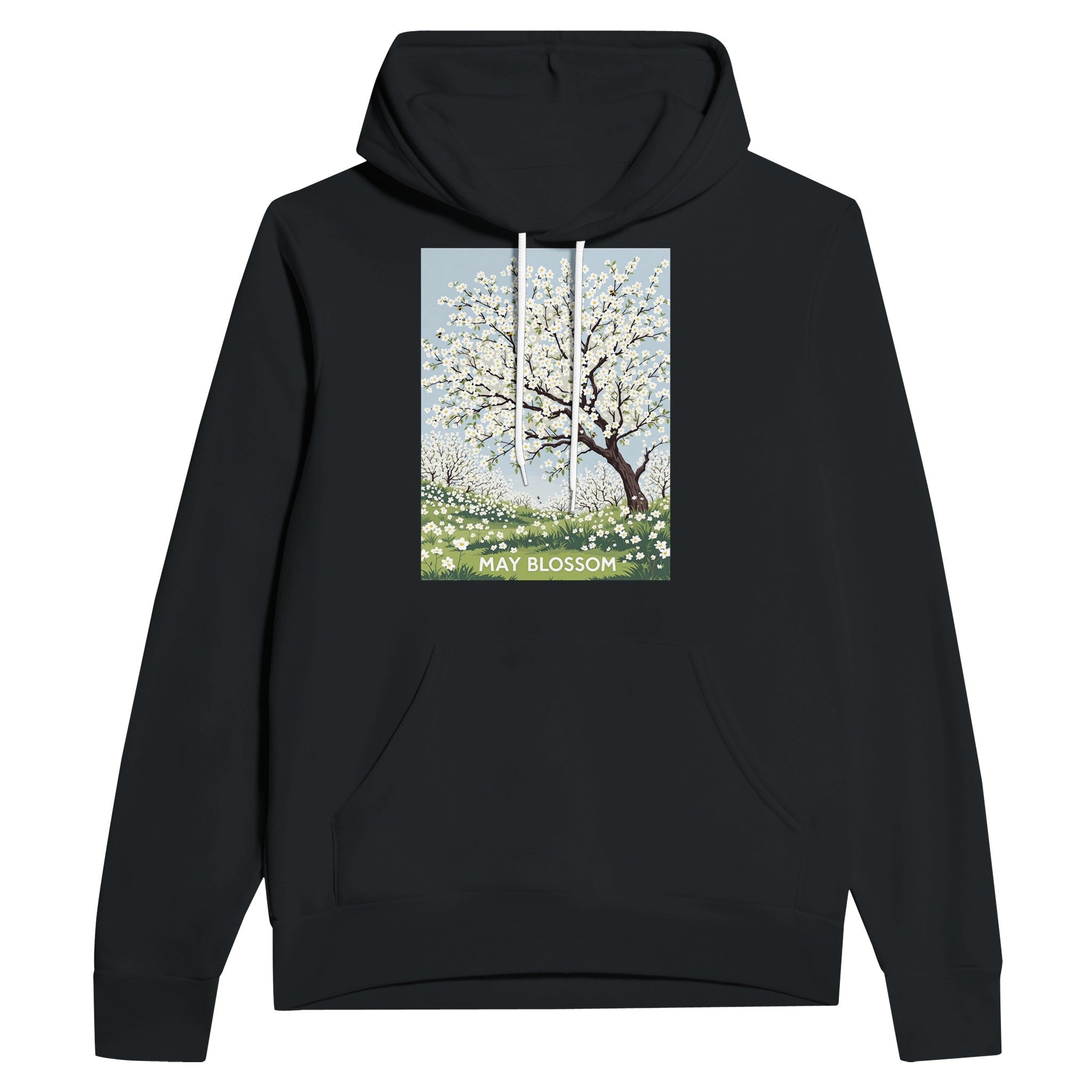 Hawthorn May Blossom Hoodie | British Spring Hoodie with Bees - Wild Thread Co