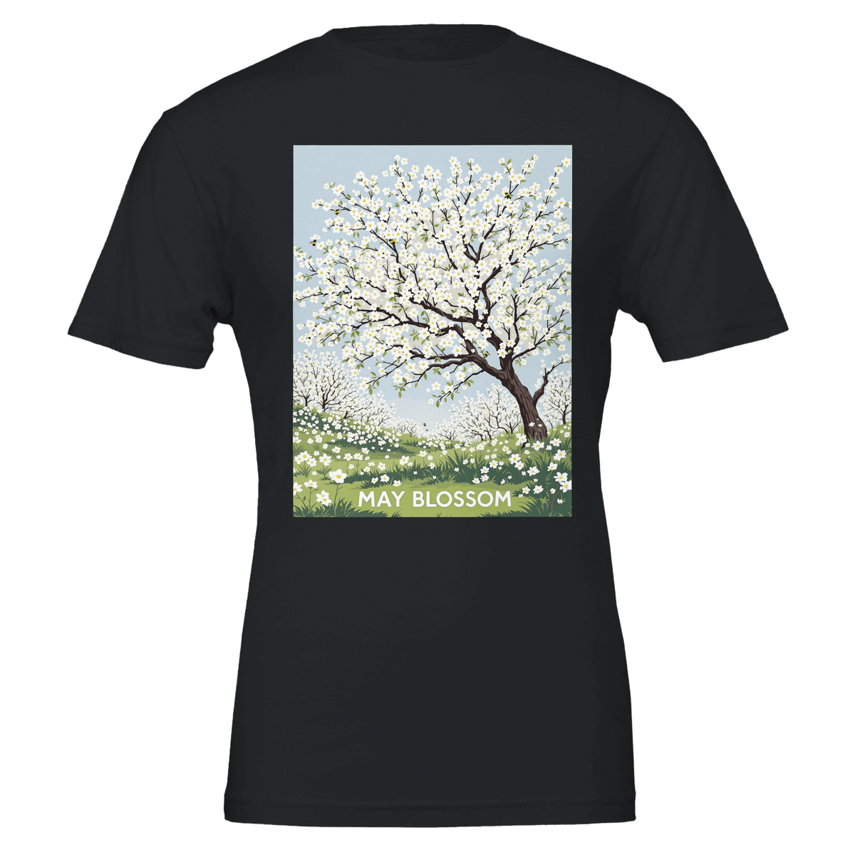 Hawthorn May Blossom T-Shirt | British Spring Shirt with Bees - Wild Thread Co