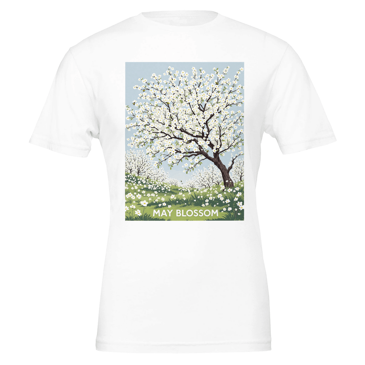 Hawthorn May Blossom T-Shirt | British Spring Shirt with Bees - Wild Thread Co