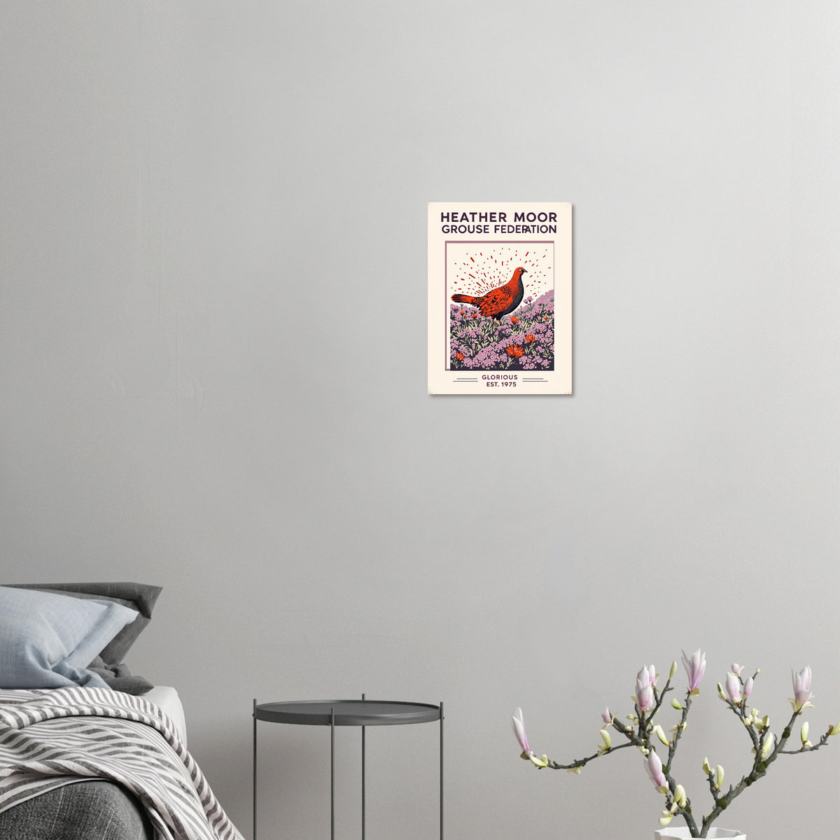 Heather Moor Vintage Travel Art Wall Art UK Art Print Poster Wall Art UK UK Gift Art Print — detail view | Wild Thread Co