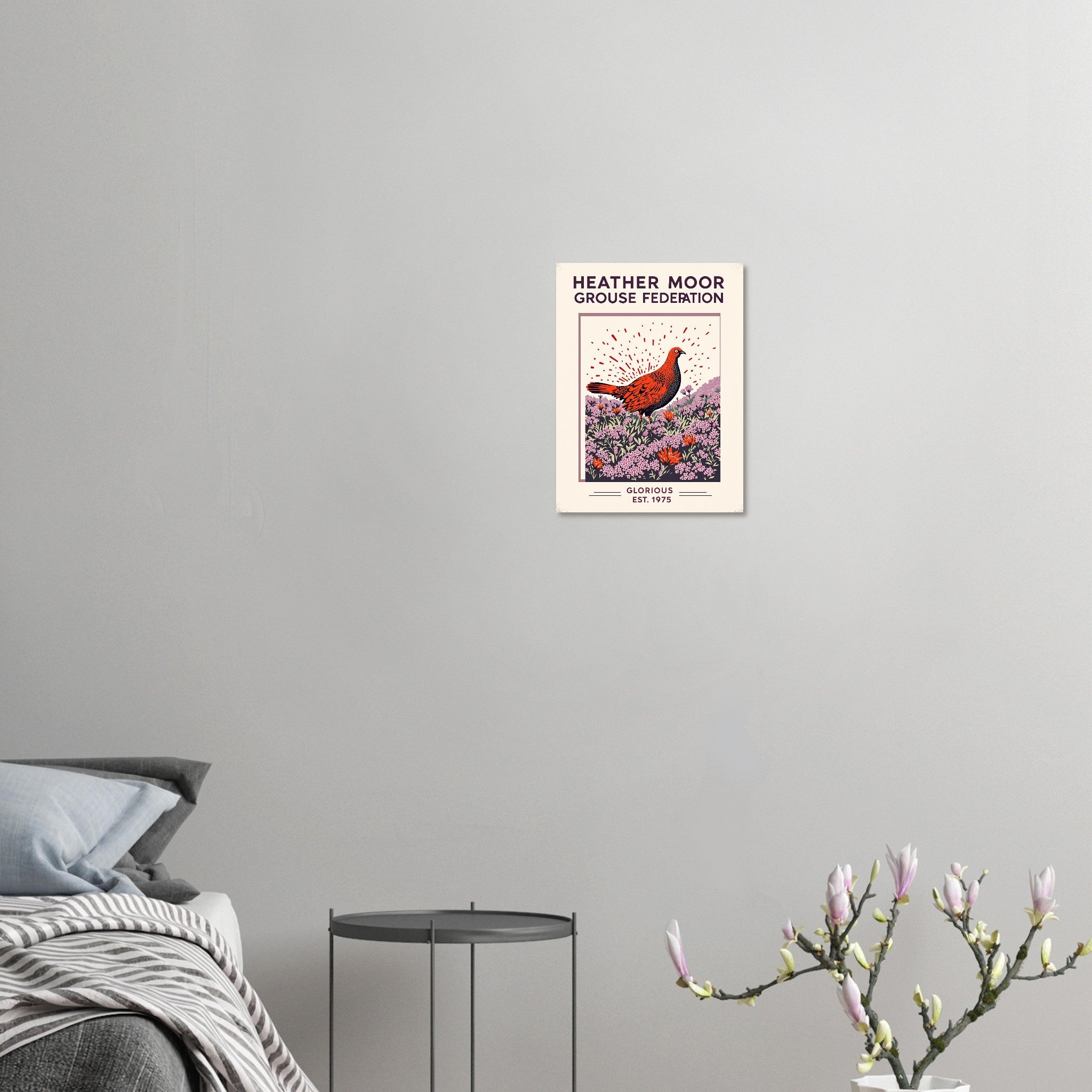 Heather Moor Vintage Travel Art Wall Art UK Art Print Poster Wall Art UK UK Gift Art Print — detail view | Wild Thread Co