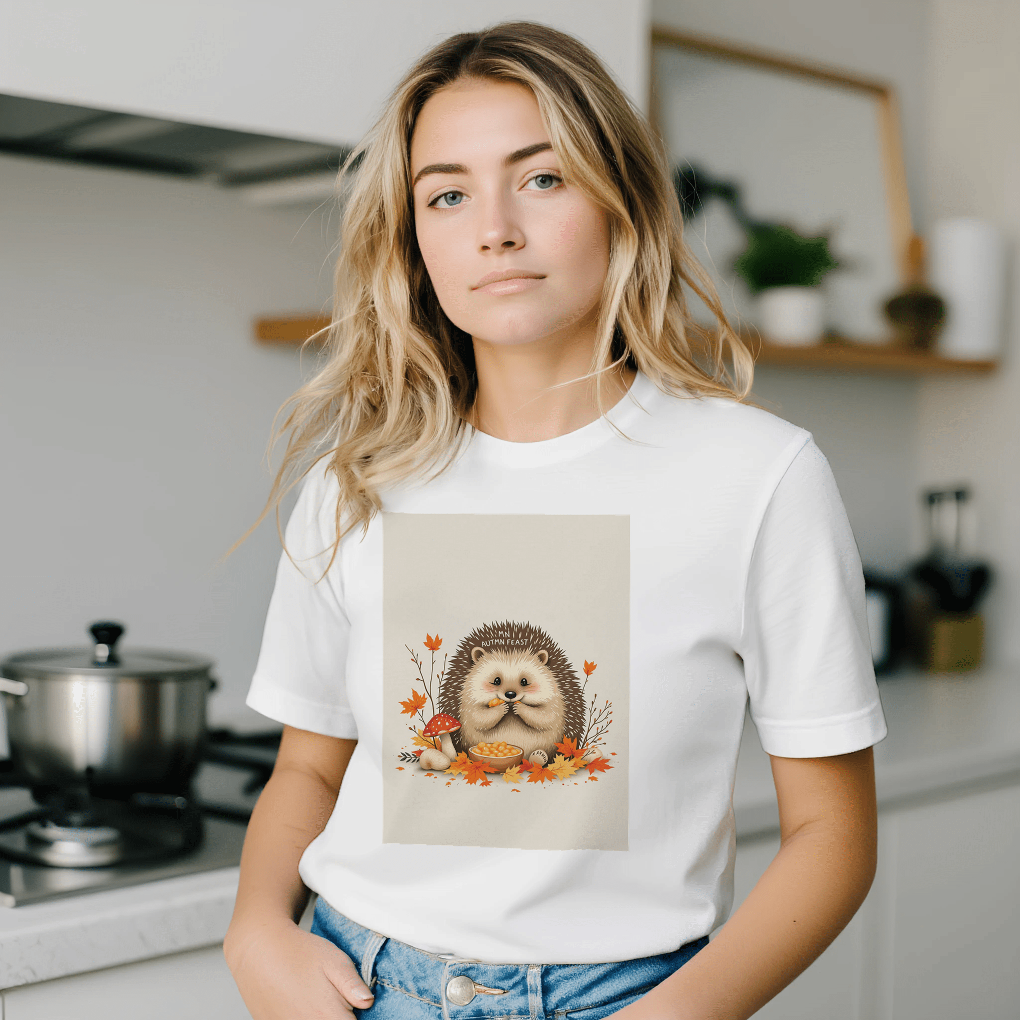 Hedgehog Autumn Feast T-Shirt | British Wildlife Tee - Wild Thread Co