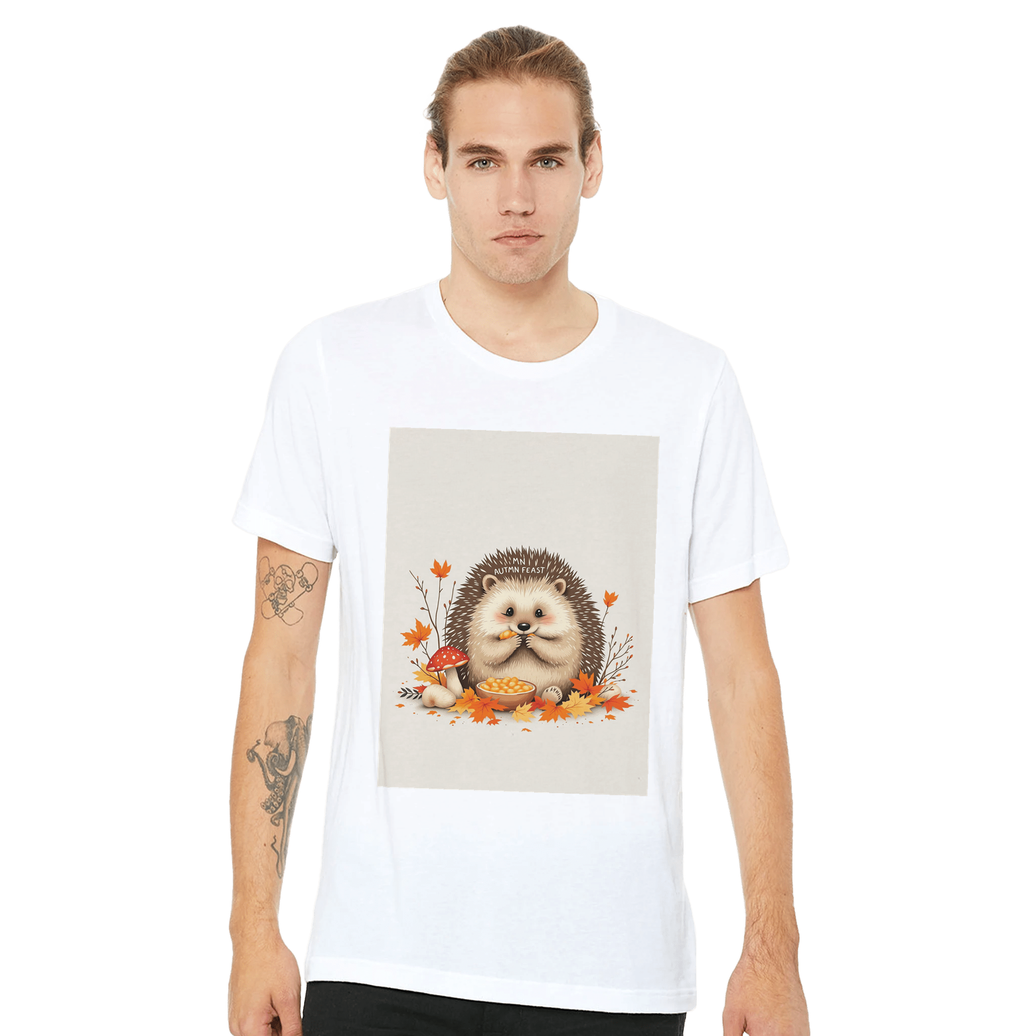 Hedgehog Autumn Feast T-Shirt | British Wildlife Tee - Wild Thread Co