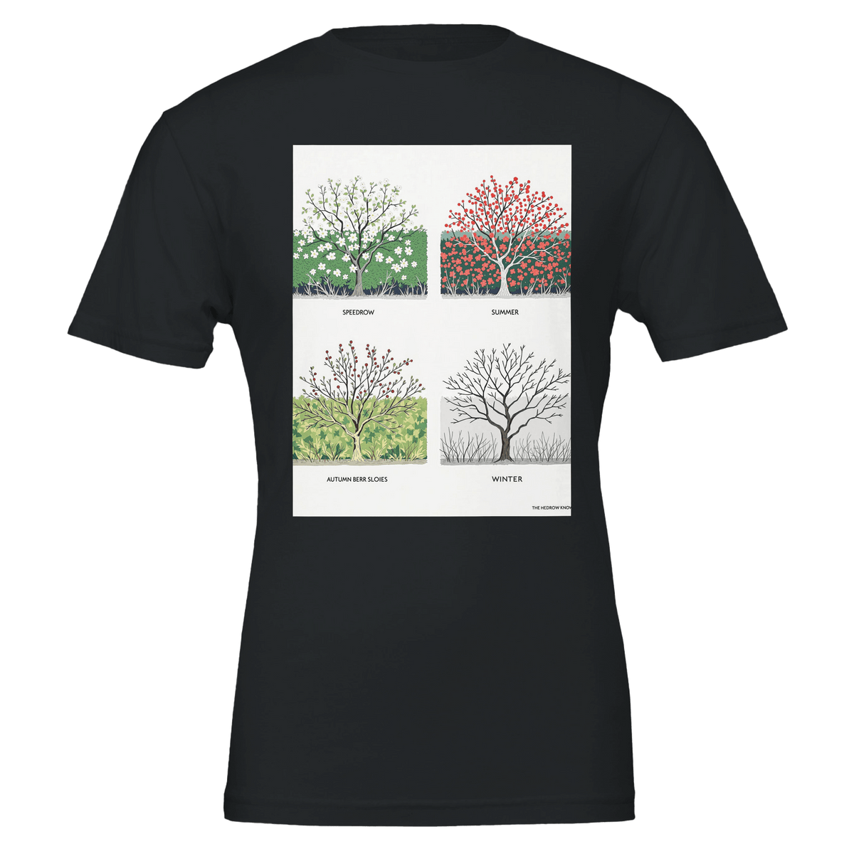 Hedgerow Four Seasons T-Shirt | British Countryside Nature Tee - Wild Thread Co