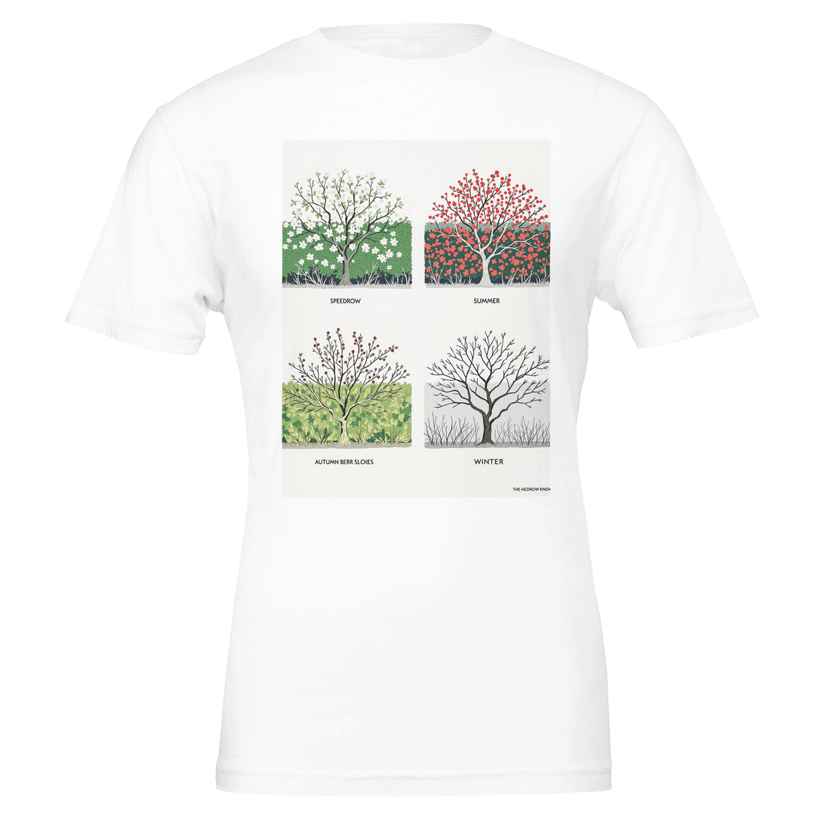 Hedgerow Four Seasons T-Shirt | British Countryside Nature Tee - Wild Thread Co