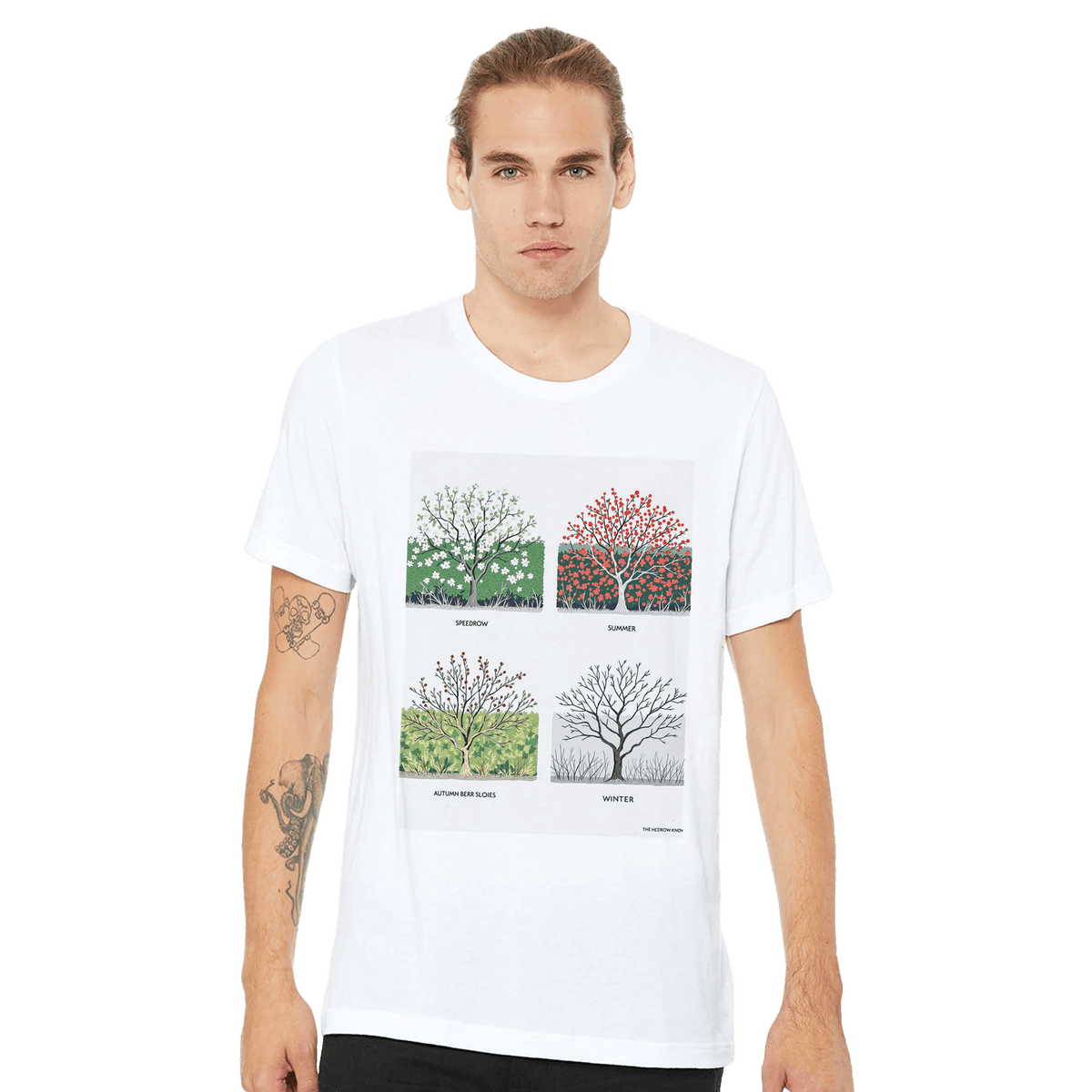 Hedgerow Four Seasons T-Shirt | British Countryside Nature Tee - Wild Thread Co