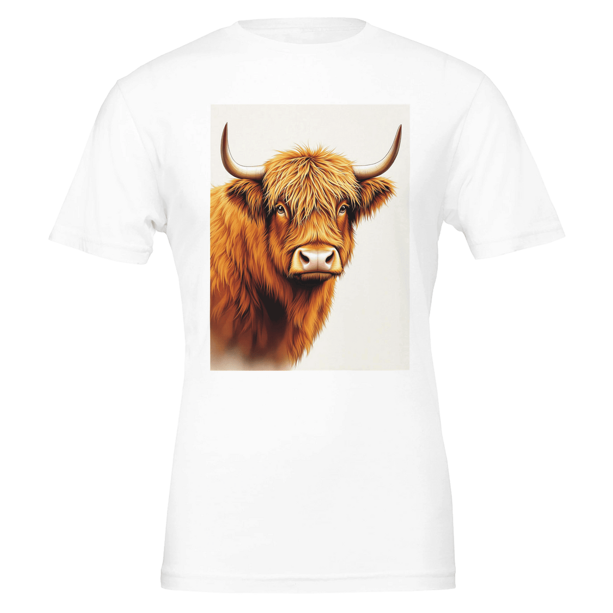 Highland Cow Portrait T-Shirt | Hairy Coo Tee | Cattle Gift UK - Wild Thread Co