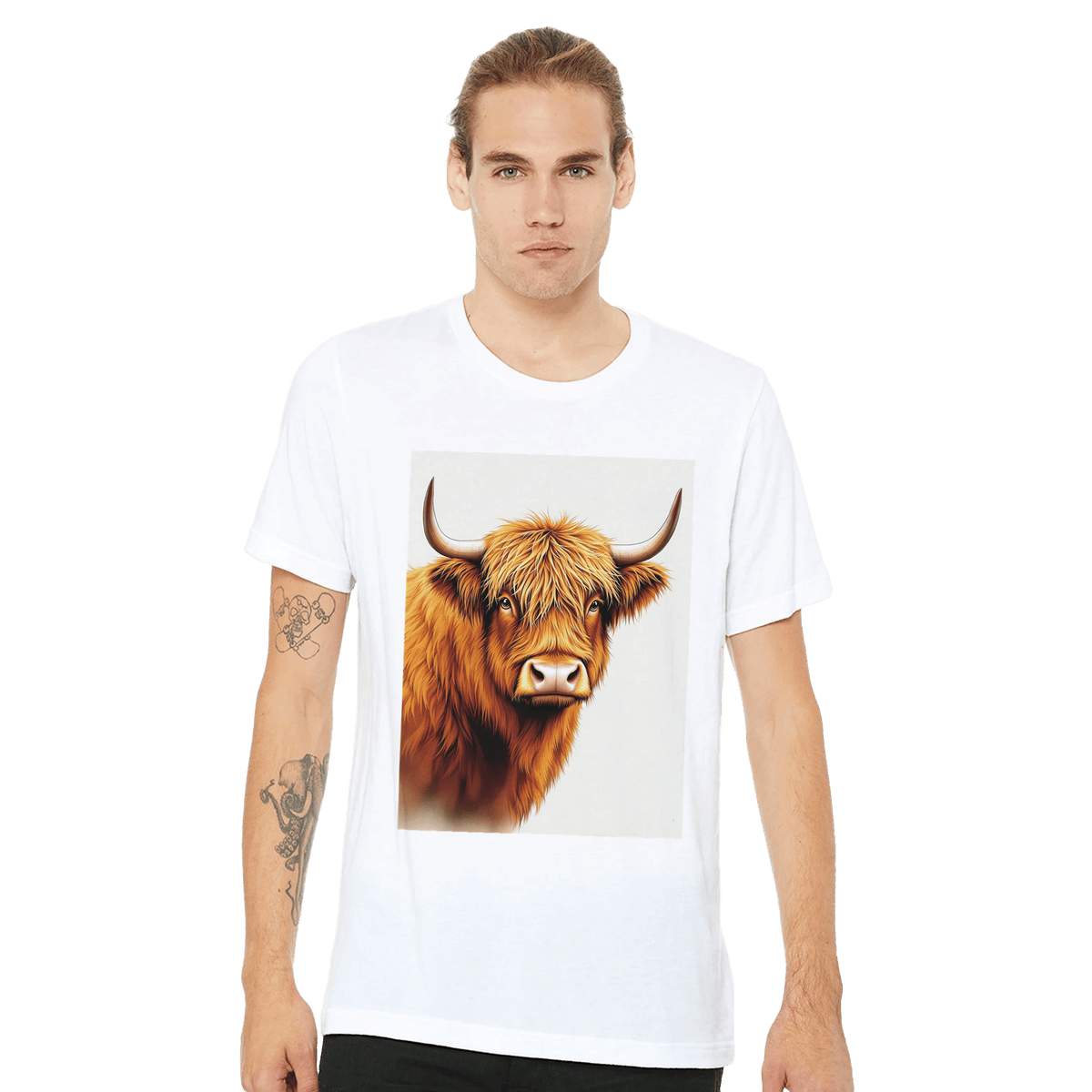 Highland Cow Portrait T-Shirt | Hairy Coo Tee | Cattle Gift UK - Wild Thread Co