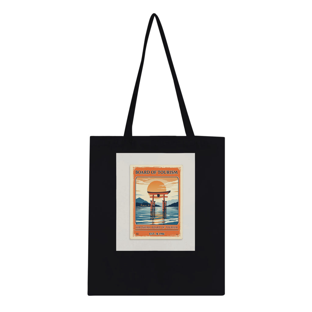 Hiroshima Vintage Travel Tote Bag Cotton Shopper UK Tote Bag — detail view | Wild Thread Co