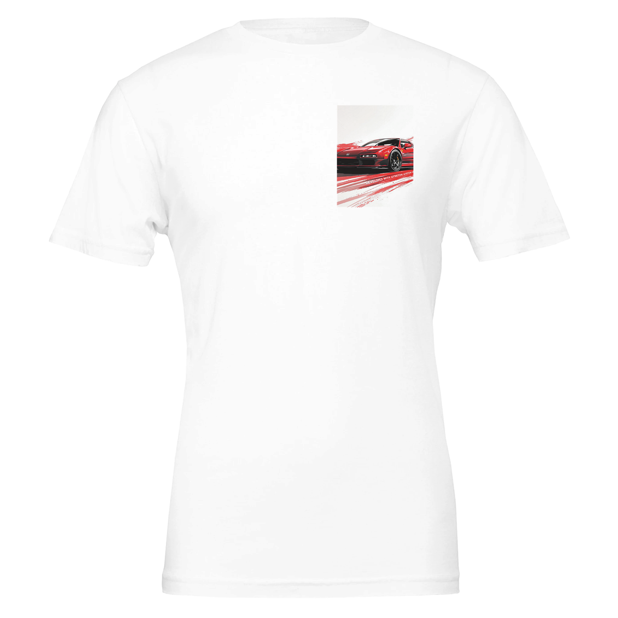 Honda Nsx Senna Jdm Red Minimal T-Shirt — detail view | Wild Thread Co