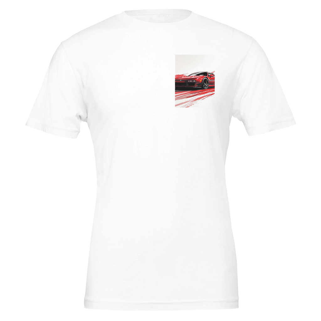Honda Nsx Senna Jdm Red Minimal T-Shirt — detail view | Wild Thread Co
