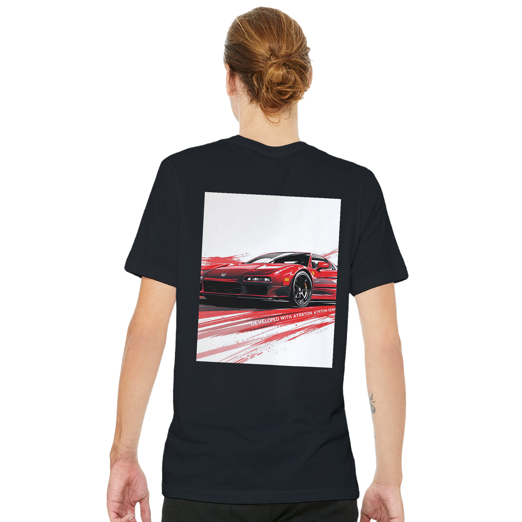 Honda Nsx Senna Jdm Red Minimal T-Shirt — detail view | Wild Thread Co