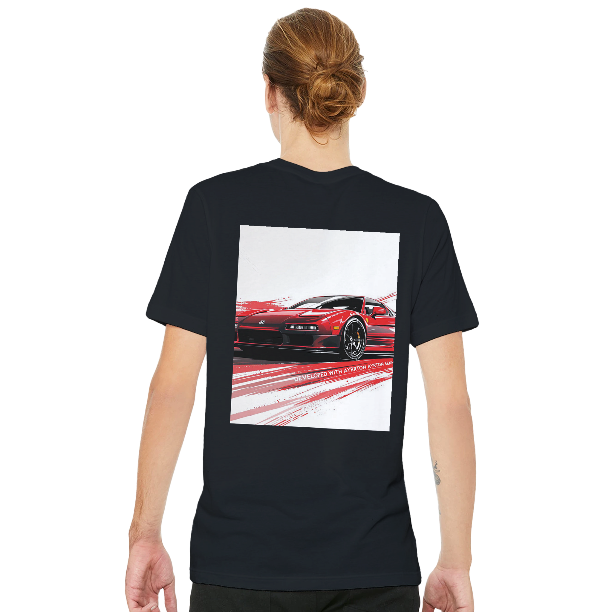Honda Nsx Senna Jdm Red Minimal T-Shirt — detail view | Wild Thread Co