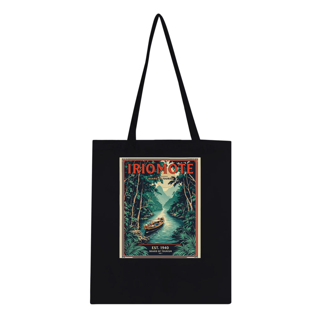 Iriomote Vintage Travel Tote Bag Cotton Shopper UK Tote Bag — detail view | Wild Thread Co